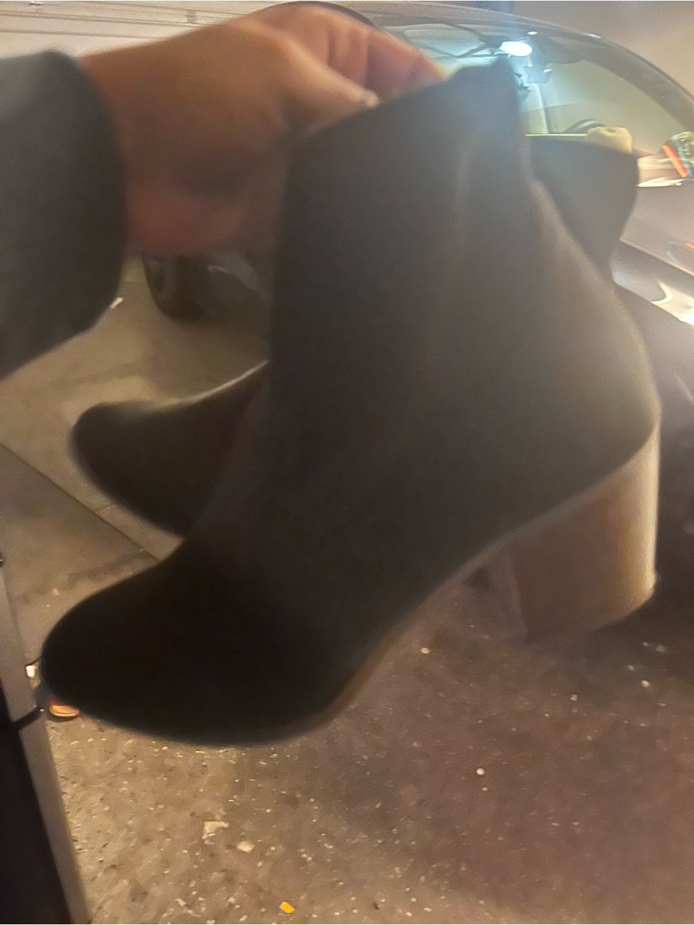 a.n.a Black Suede Stacked Heel Ankle Boots JCPenney block slouchy 9 - Picture 5 of 6